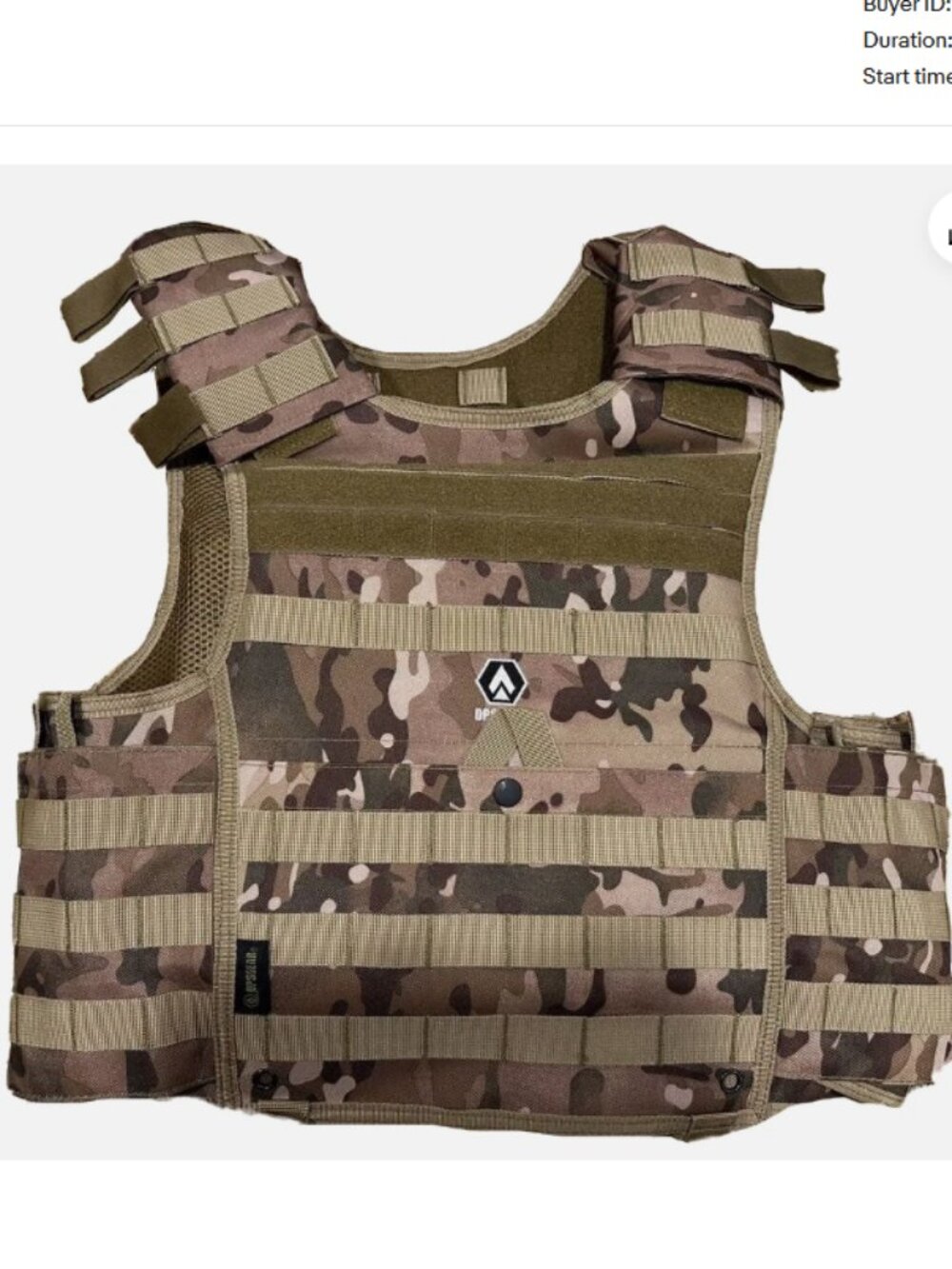 External Tactical Plate Carrier Vest One Size Adult Adjustable Gear - Camo